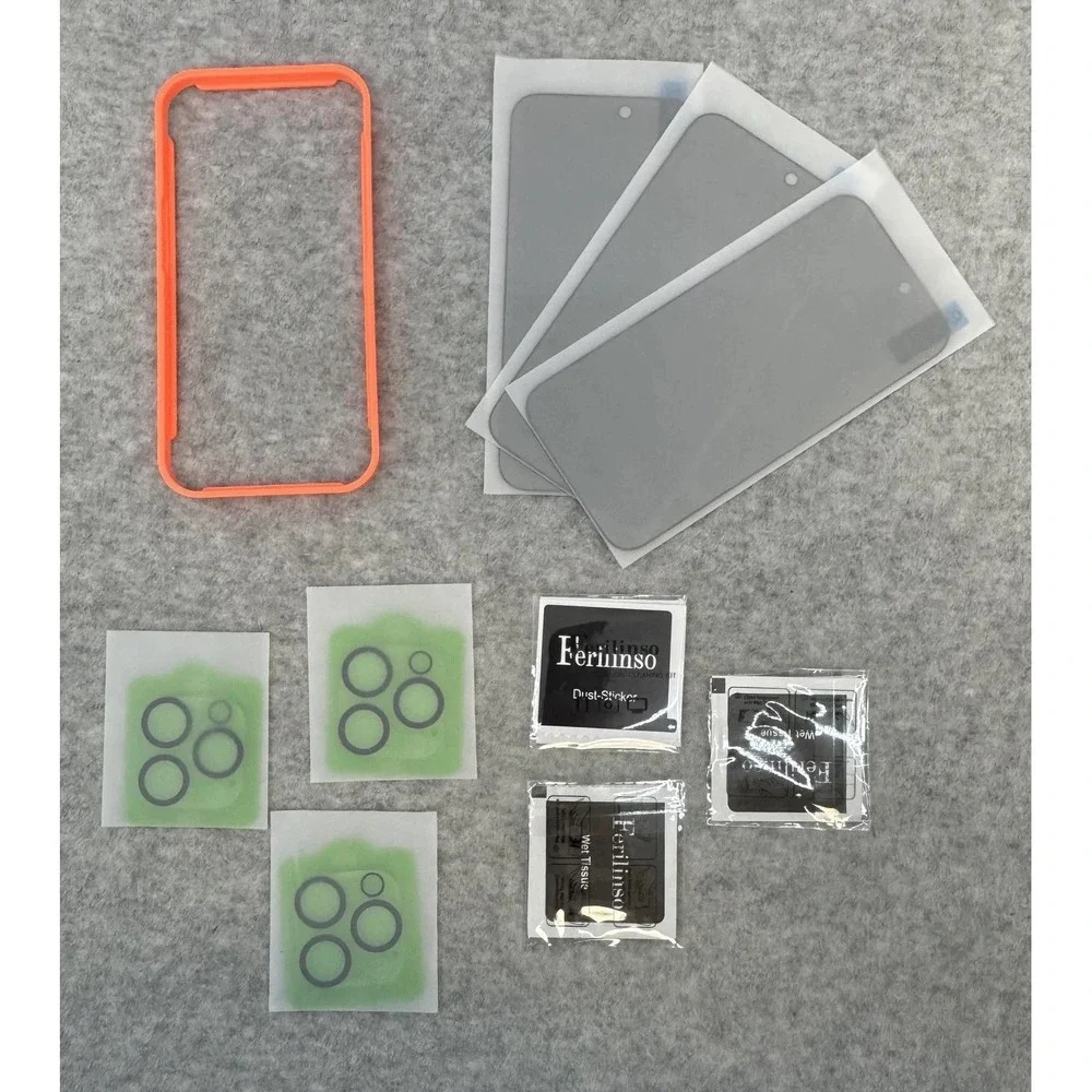 Ferilinso IPhone 15 Pro 6.1 Tempered Glass Screen Protector 3 Pack Camera Lens